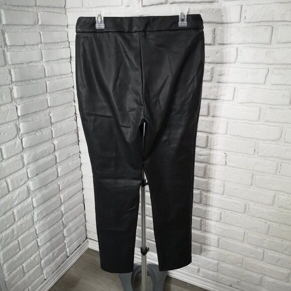 Lisette L Montreal Ladies Size 14 Black Faux Leather Made in Canada Pants - Picture 2 of 12